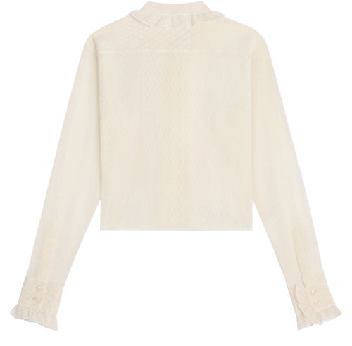 CELINE Romy in lace and cotton cropped shirt