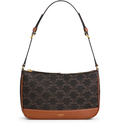 CELINE Shoulder bag in Triomphe canvas and calfskin