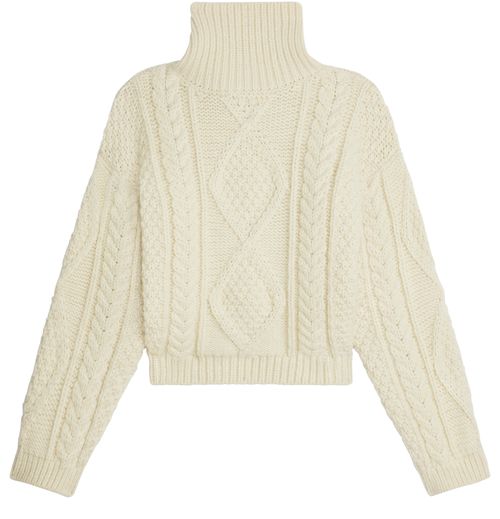 CELINE High neck in aran alpaca wool sweater