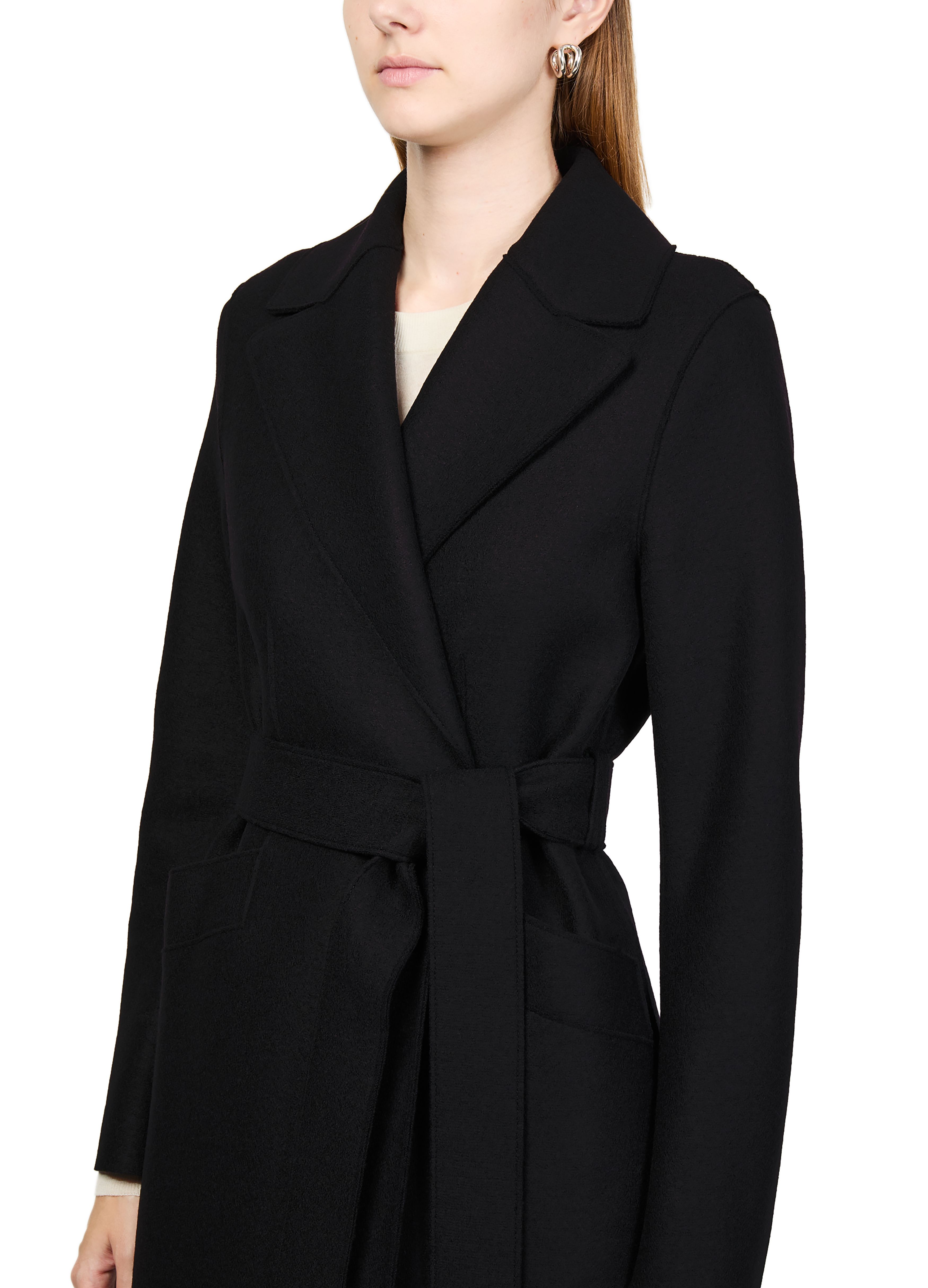 Maxi coat in pressed wool thumbnail 4