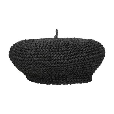 Borsalino Basco Crochet Beret In Black