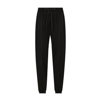 Dolce & Gabbana Waist Drawstring Relaxed Fit Trousers In Black