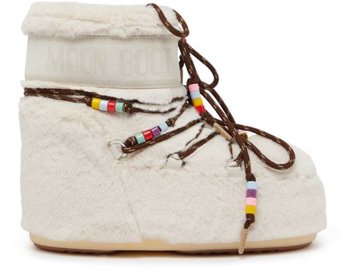 MOON BOOT Bottines basses à perles en fausse fourrure Icon 