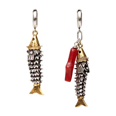 Isabel Marant River Asymmetric Earrings In Multi