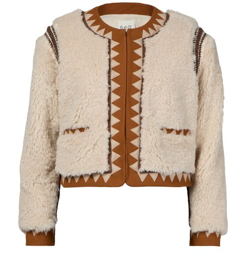 SEA NEW YORK Ginevra faux fur applique jacket
