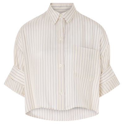 Twp Next Ex Striped Shirt In Off-white