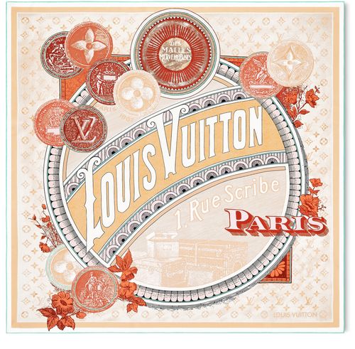 LOUIS VUITTON Carré Malles Merveilleuses 90