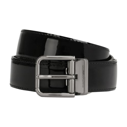 Patent calfskin belt