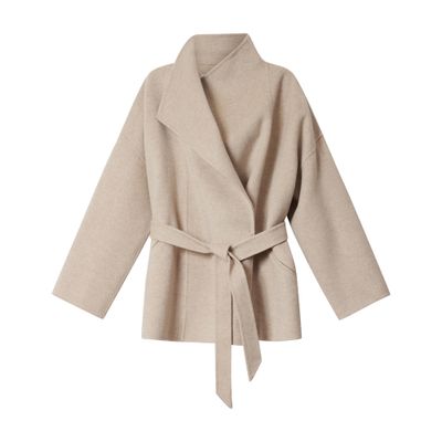 Isabel Marant Ceaton Short Belted Coat In Neutral