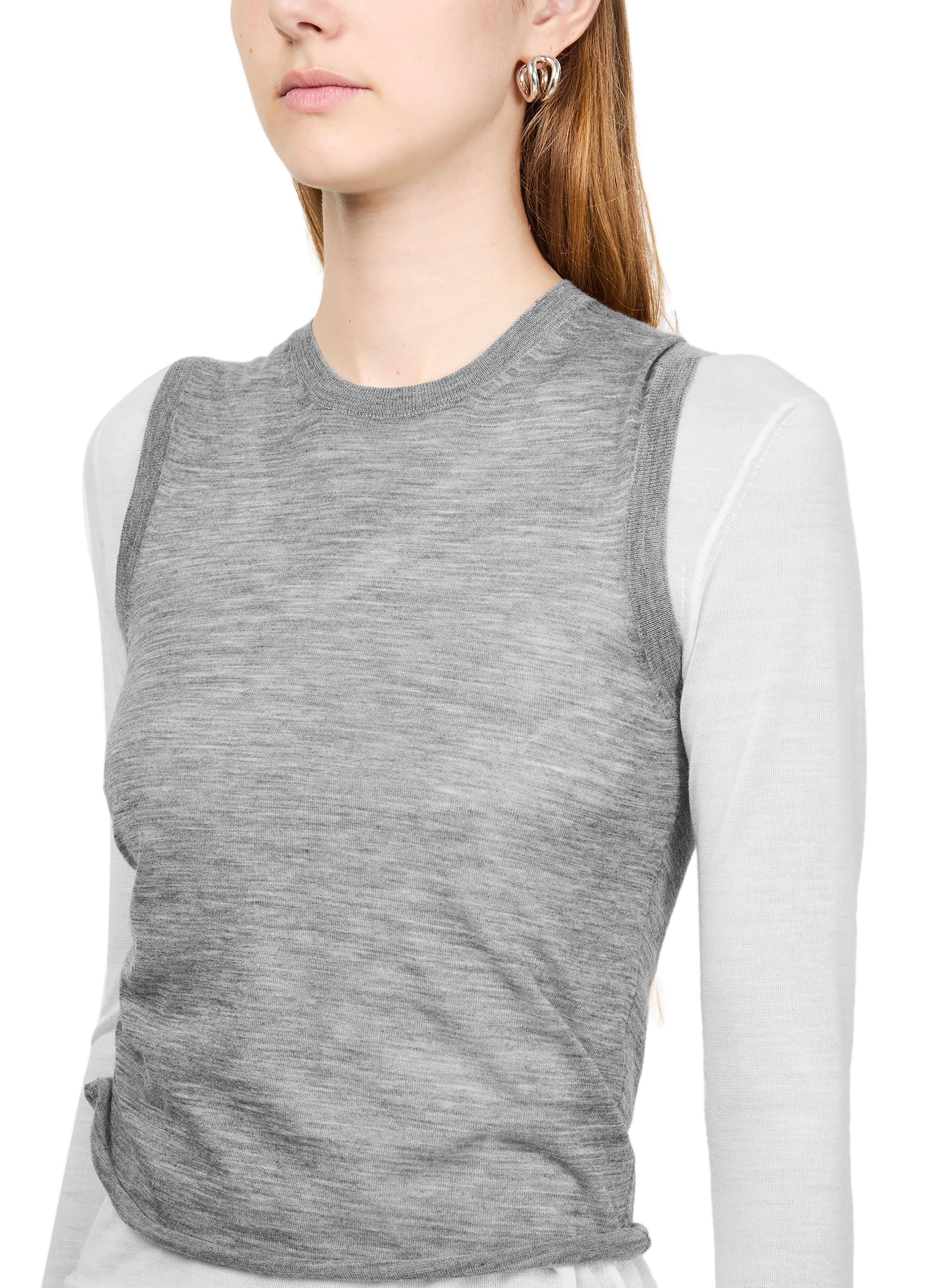 Draped sweater in cashmere thumbnail 4