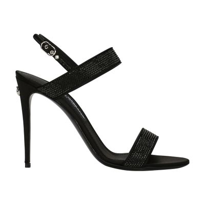 Shop Dolce & Gabbana Kim  Rhinestone Sandals In Jet_black