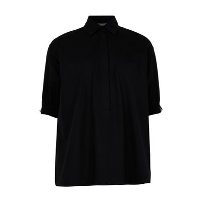 Max Mara Teano Cotton Poplin Blouse In Black