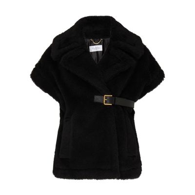 Max Mara New Manto Virgin Wool-blend Cape In Black