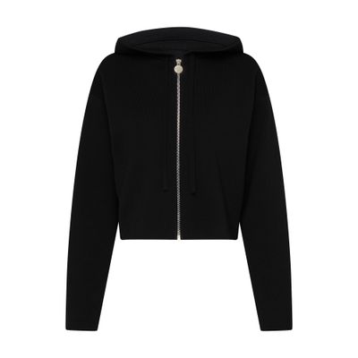 Loewe Anagram Zip-up Hoodie In Black