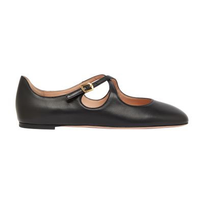 Bally Crossed-straps Ballerinas In Black
