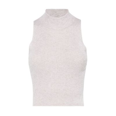 Brunello Cucinelli Ribbed-knit Turtleneck Top In Pink