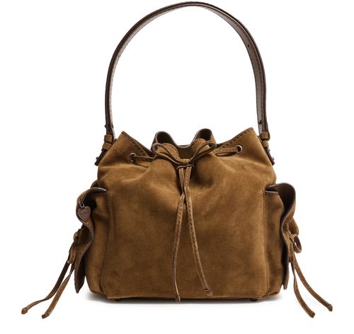 ACNE STUDIOS Sac seau multipoches en cuir velours