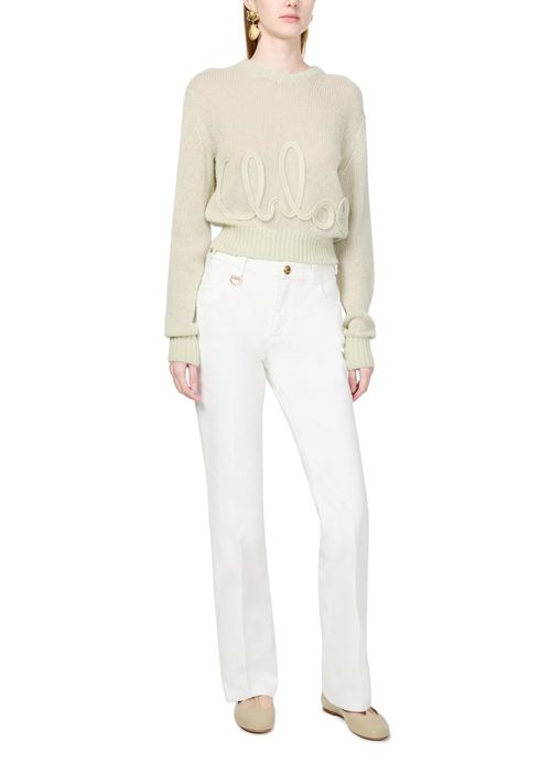 CHLOE Pull à logo en laine et soie