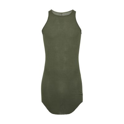 Rick Owens Rib Long Tank In Moss