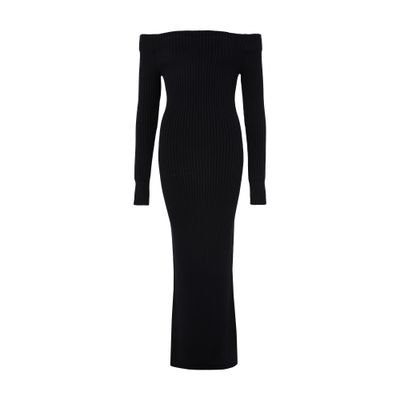 Max Mara Arnes Knit Maxi Dress In Black