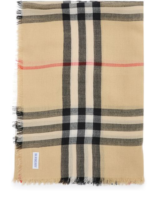 BURBERRY Chequered wool scarf