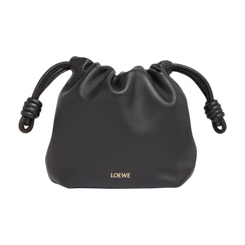 Shop Loewe Leather Mini Flamenco Purse In Black