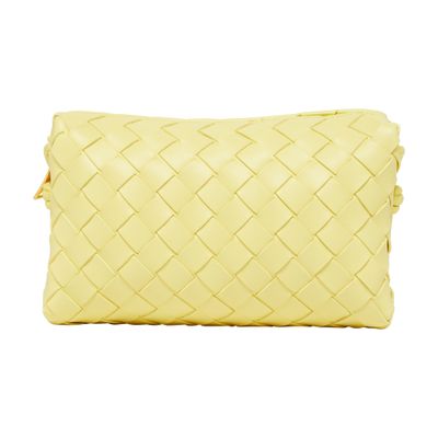 Bottega Veneta Women's Mini East-west Intrecciato Leather Shoulder Bag In Yellow