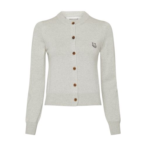 Maison Kitsuné Bold Fox Head Cardigan In Light_grey_melange