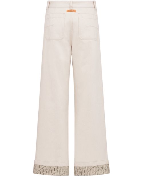 DIOR Flared jeans cotton denim with Dior Oblique interior