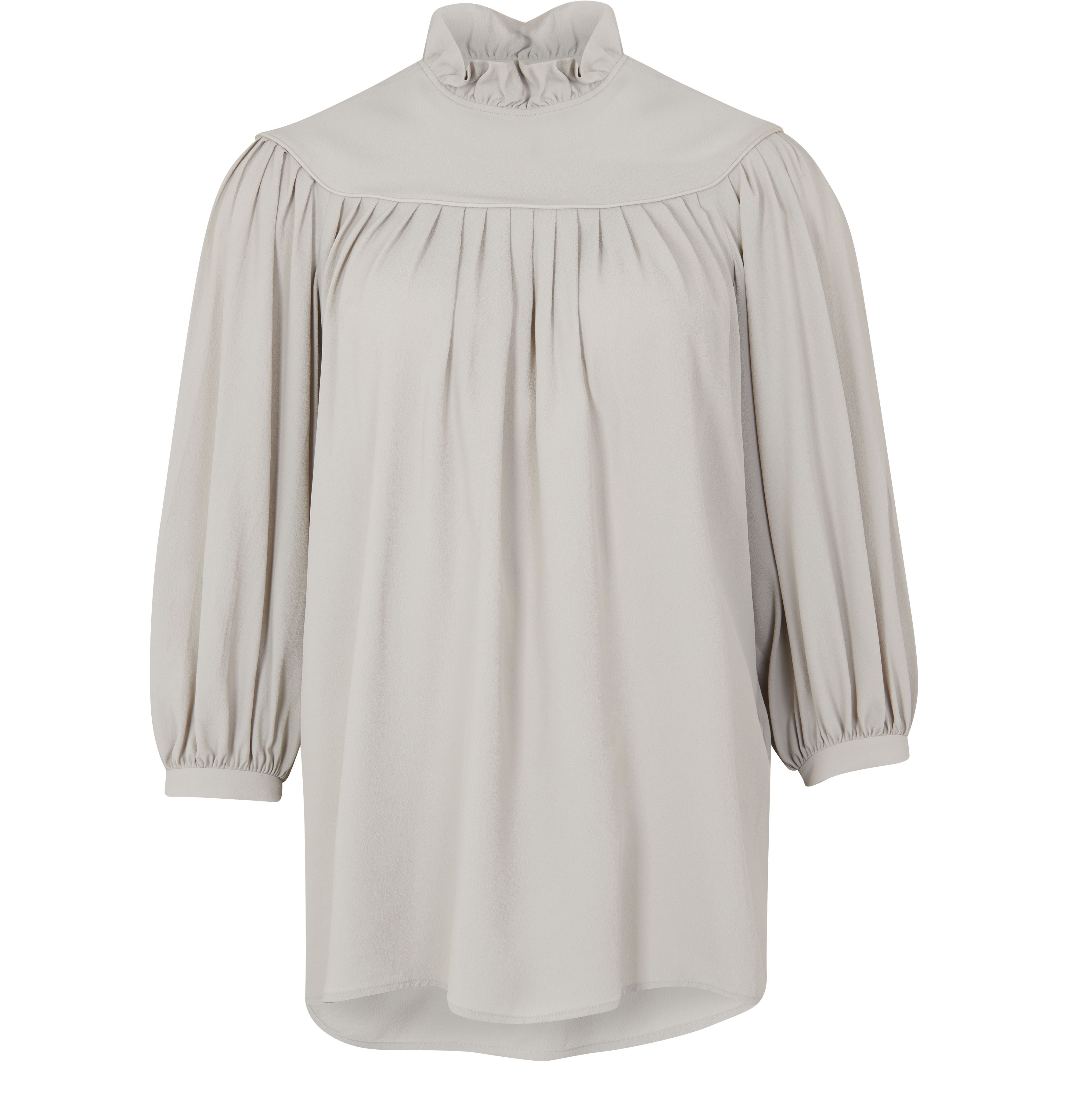 Fluid blouse in crepe de soie acetate