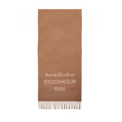 Acne Studios Logo Scarf In Green