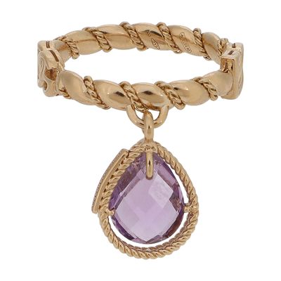 Dolce & Gabbana 18kt Yellow Gold Amethyst Drop-design Ring In Gold
