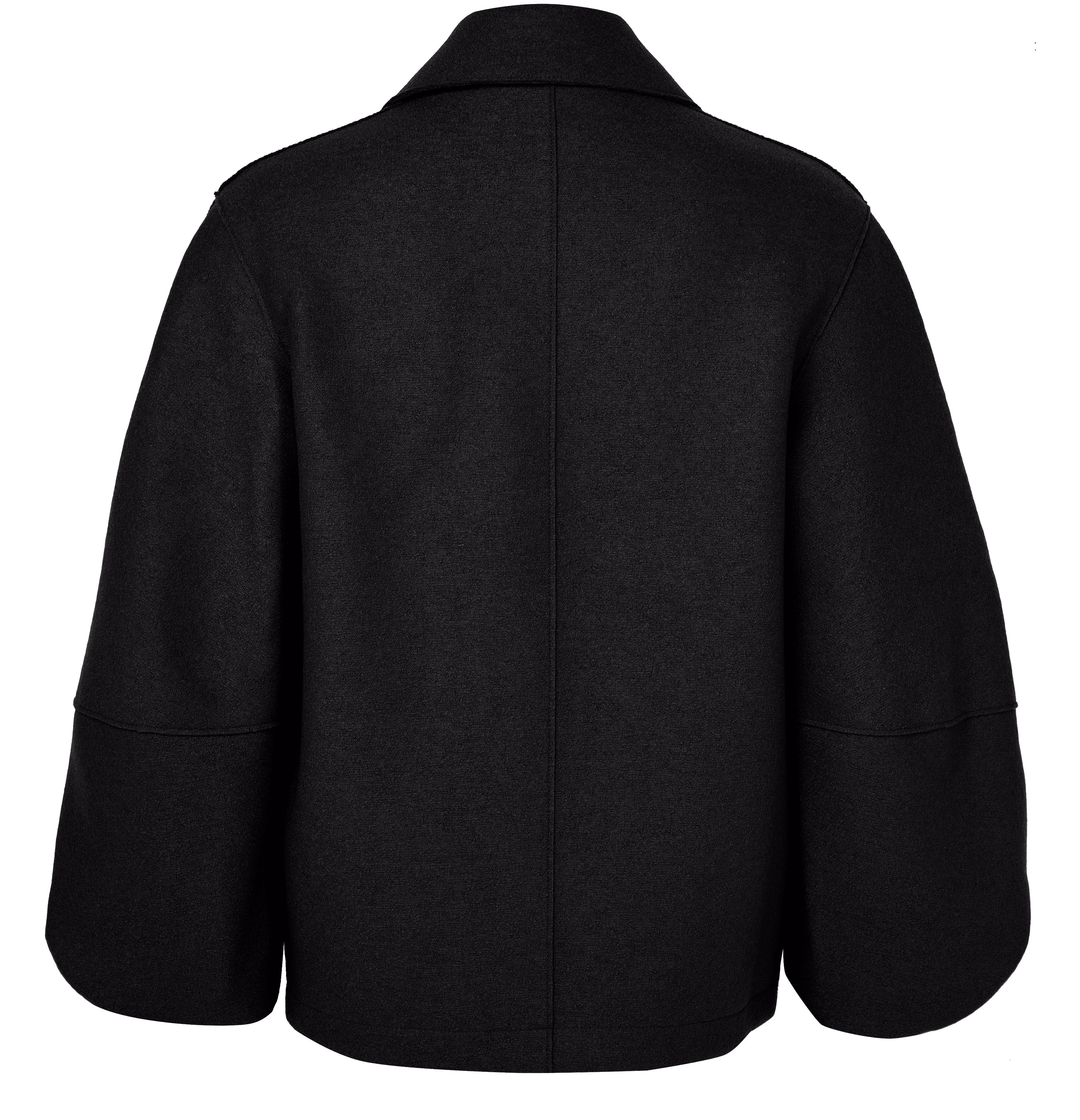 Puff-sleeved jacket in pressed wool thumbnail 3