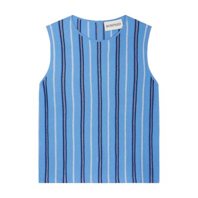Bompard Striped Sleeveless Top In Blue