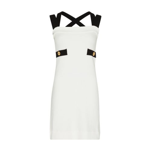 Patou Crossed Straps Mini Dress In White