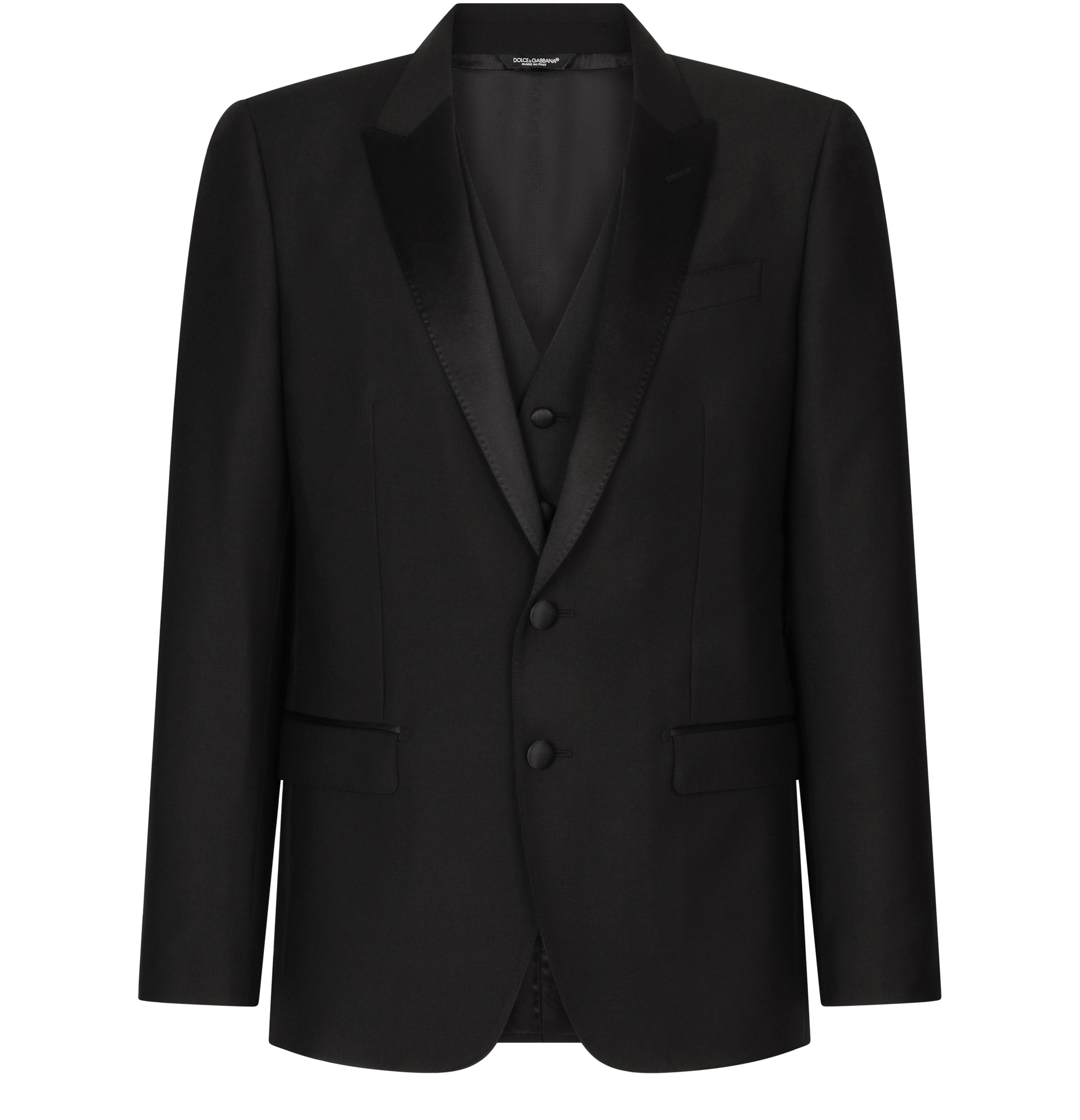 Dolce & Gabbana Men's Black Martini-Fit Wool And Silk Tuxedo Suit Size 46
