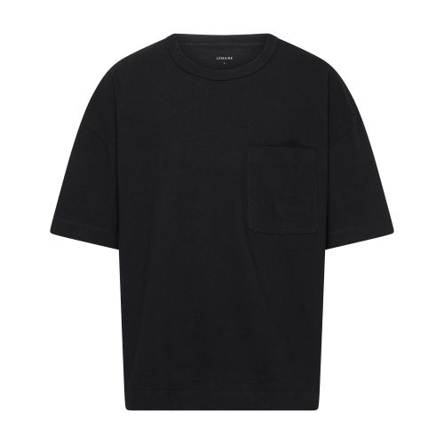 Lemaire Round Neck T-shirt With Short Sleeves And Chest Pocket In Black