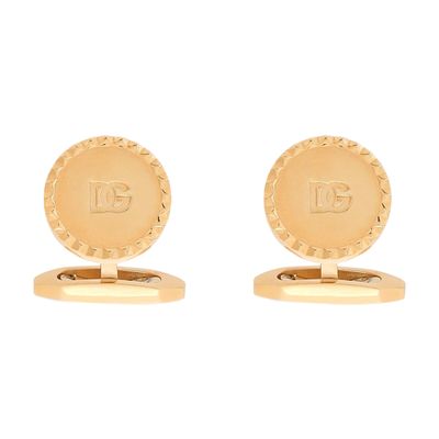 Dolce & Gabbana Engraved-logo Cufflink In Gold