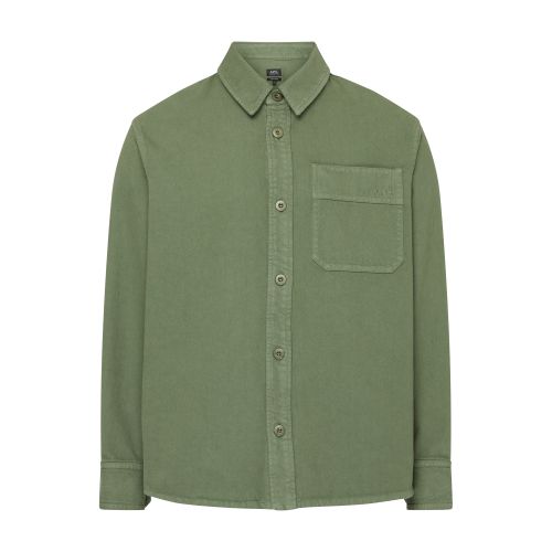 Apc A.p.c. Basile Brodée Poitrine Overshirt In Kai_forest_green