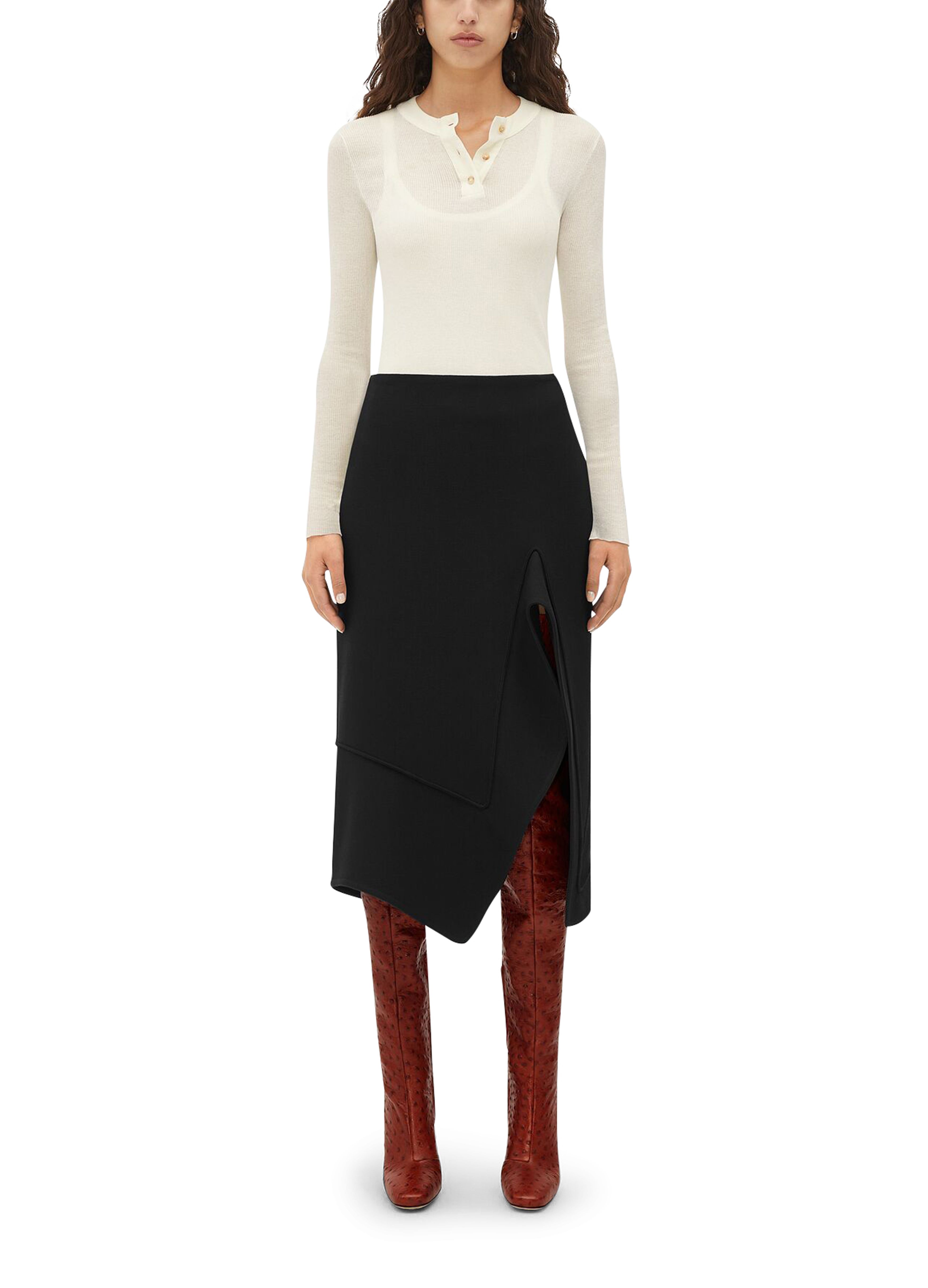 Midi skirt with split thumbnail 5