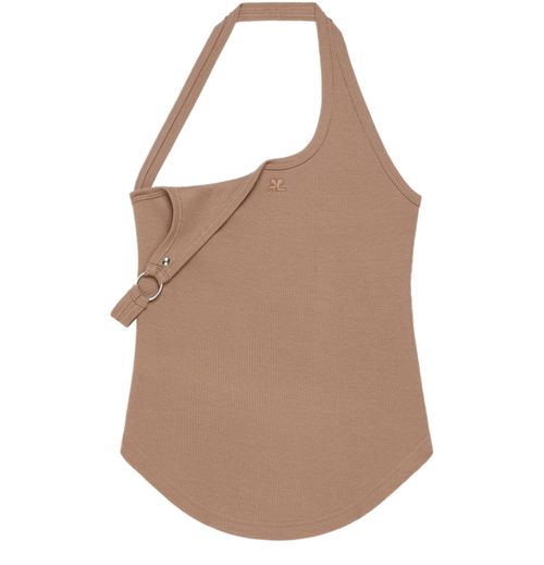 COURREGES Undressed 90's rib buckle tank top