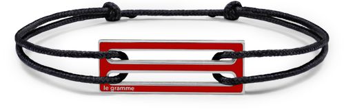 LE GRAMME 2,5g polished sterling silver lacquered cord bracelet