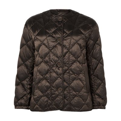 Max Mara Buttoned Puffer Jacket In Brown
