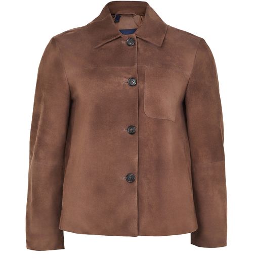 S MAX MARA Veste chemise en cuir suédé Cloe