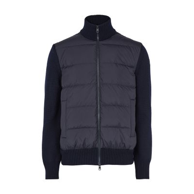 Moncler Zipped-up Cardigan In Blue
