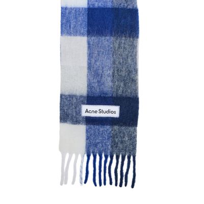 Acne Studios Vally Scarf With Fringes In Blue