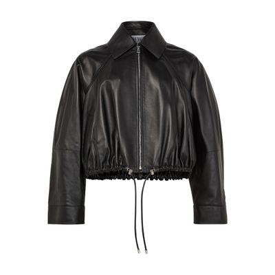 Shop Loewe Nappa Lamb Leather Balloon Jacket In Black