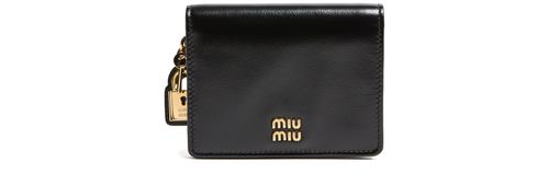 MIU MIU Leather coin purse with padlock details