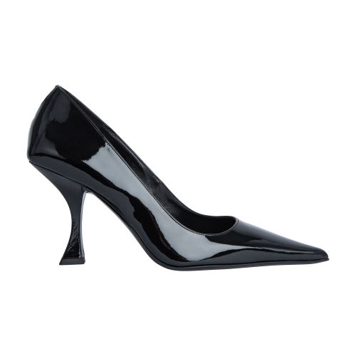 By Far 90mm Viva Creased Leather Pumps In Black