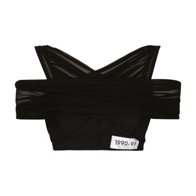 Dolce & Gabbana Women Kim Mesh Cross Over Top In Black